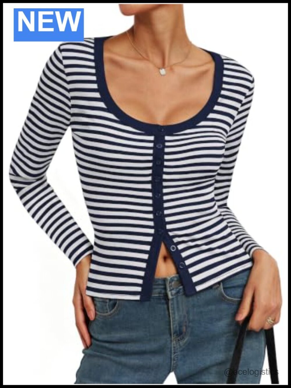 Ribbed Cropped Sweater Top, Lightweight Button Up Cardigan, Fitted Striped